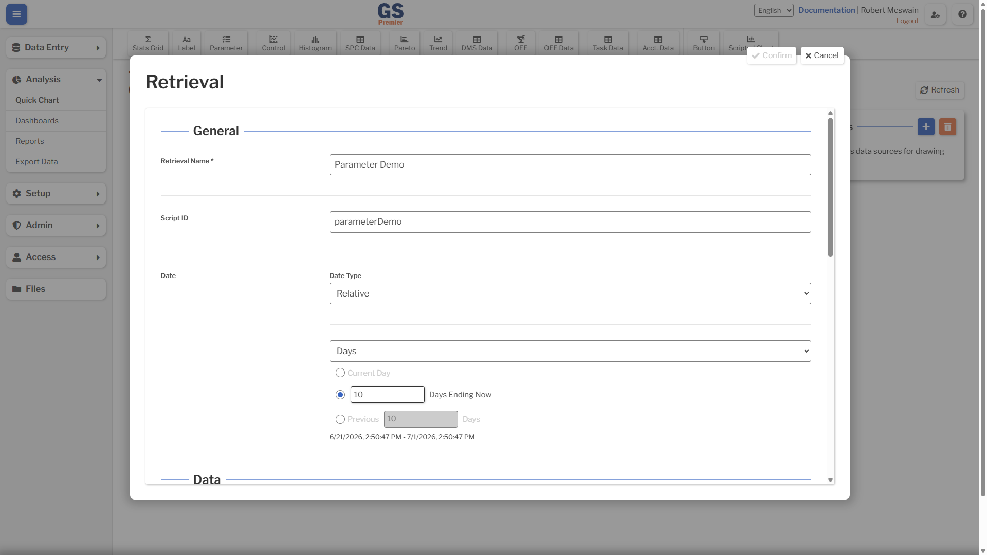 Retrieval Name and Date An image showing the name and date fields