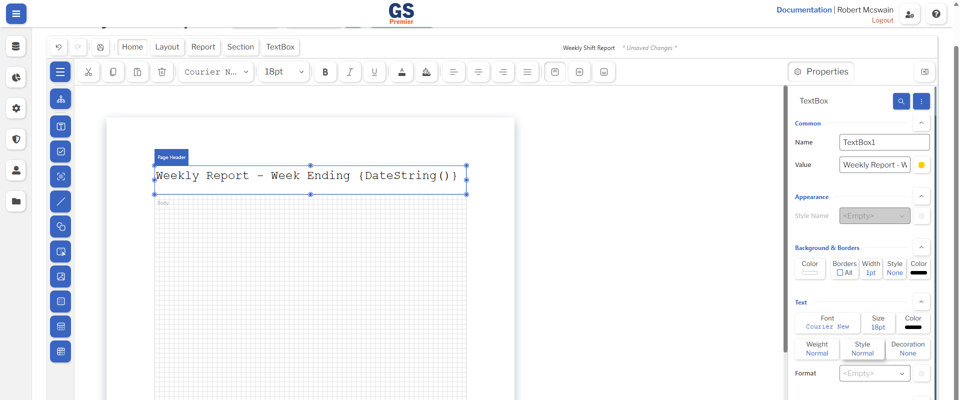 Header Complete An image showing the completed header with an image and a title