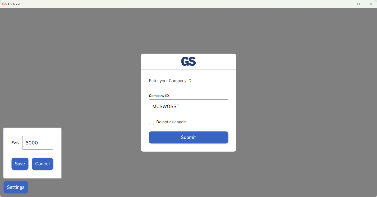 GS Local Login page GS Local Login page